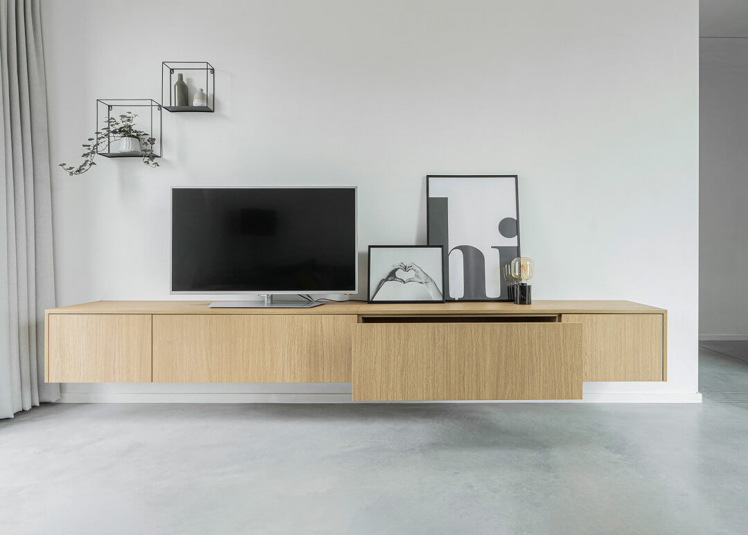 tv meubel op maat in essential oak naturel van maatkastenonline