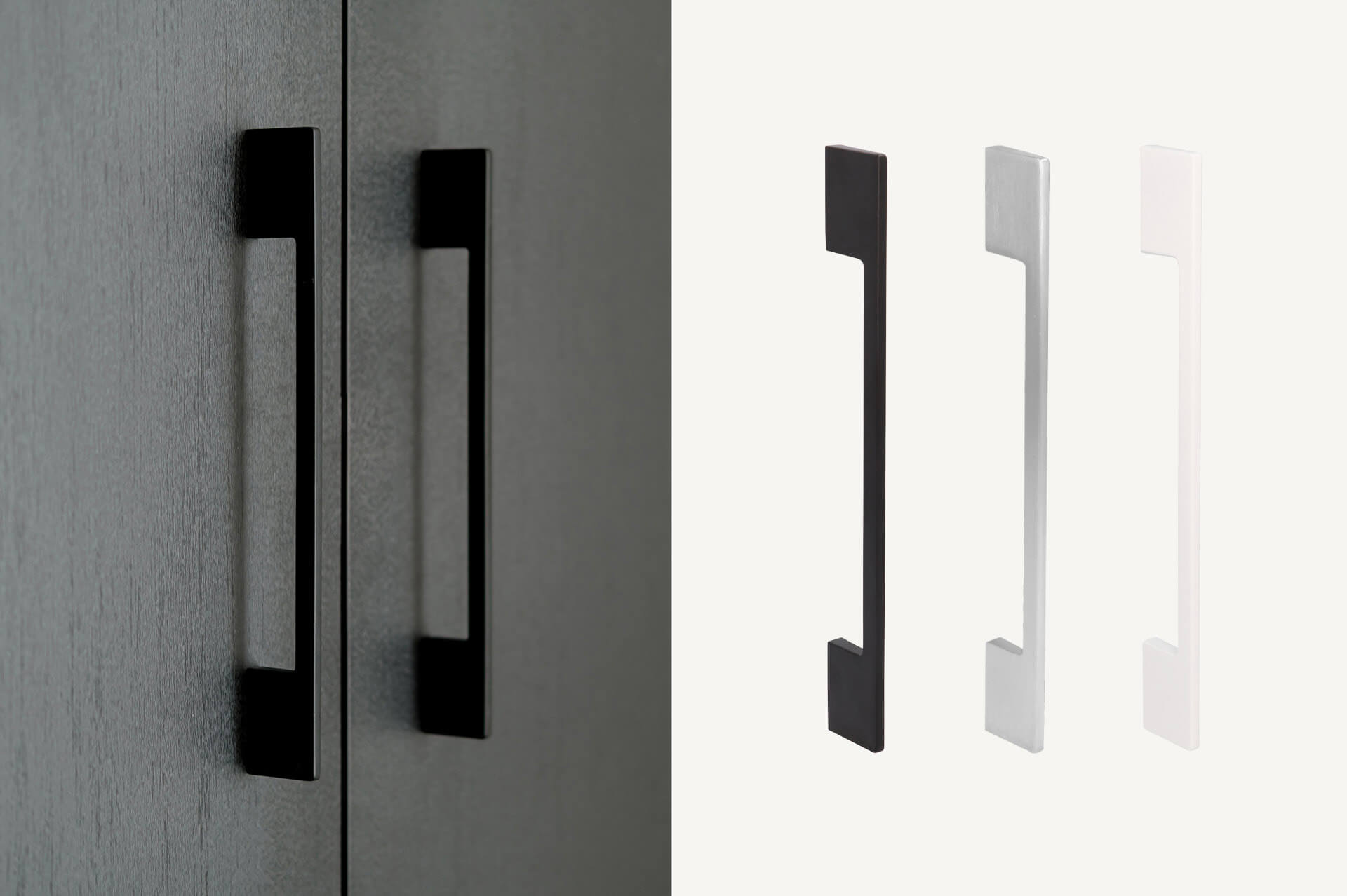 Handles named Twin for your custom-made cabinet, available in black, metallic, and white