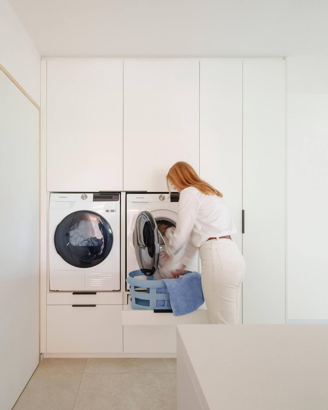 Custom washing machine cabinet