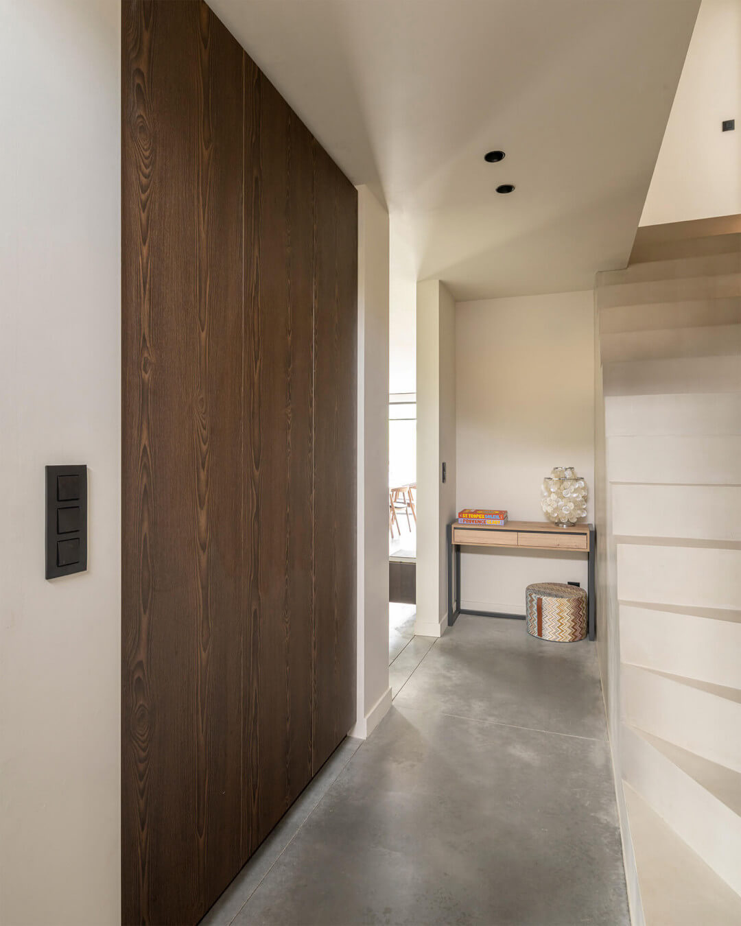 Built-in hall closet in Patinated Brown