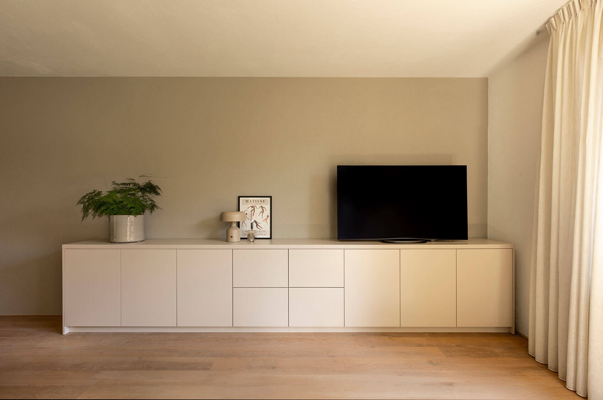 Meuble tv sur mesure en couleur Dune Beige