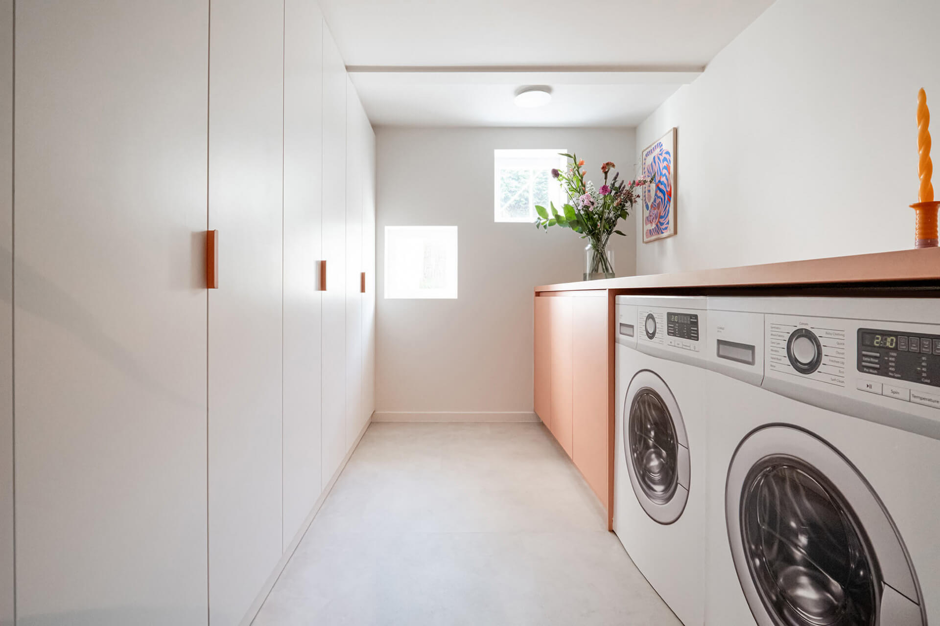 Tailor-made enclosure for laundry room