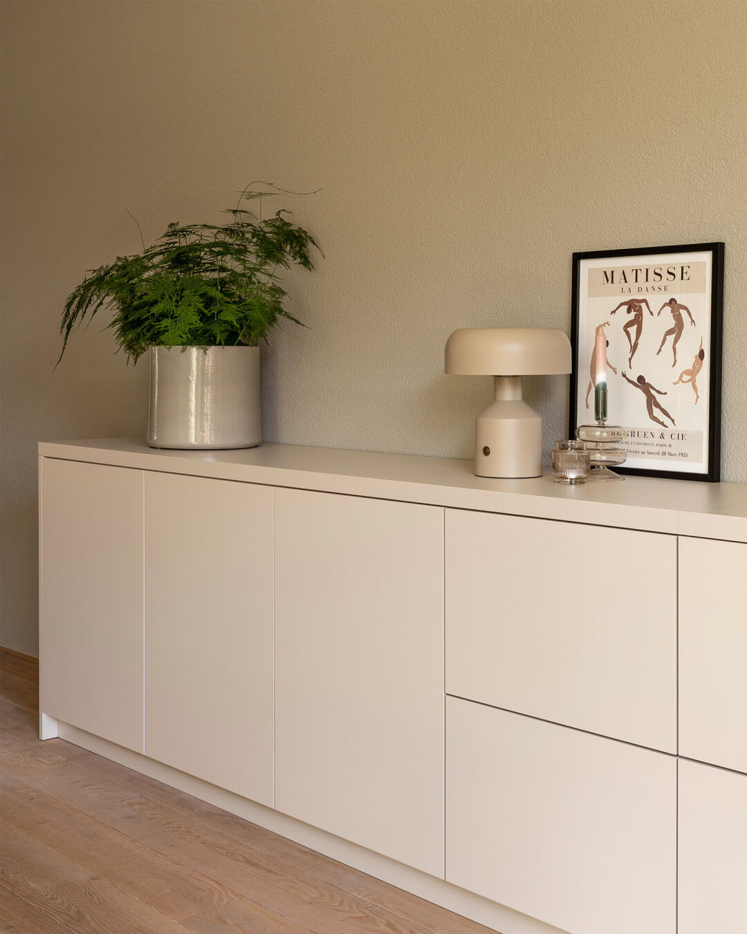 Custom-made sideboard in the color Dune Beige