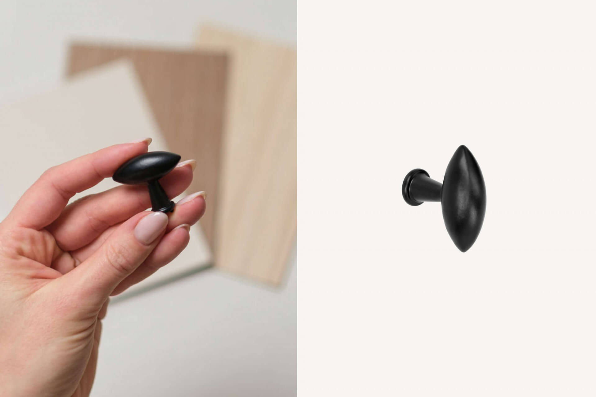 Handle - Knob named Olive, available in black