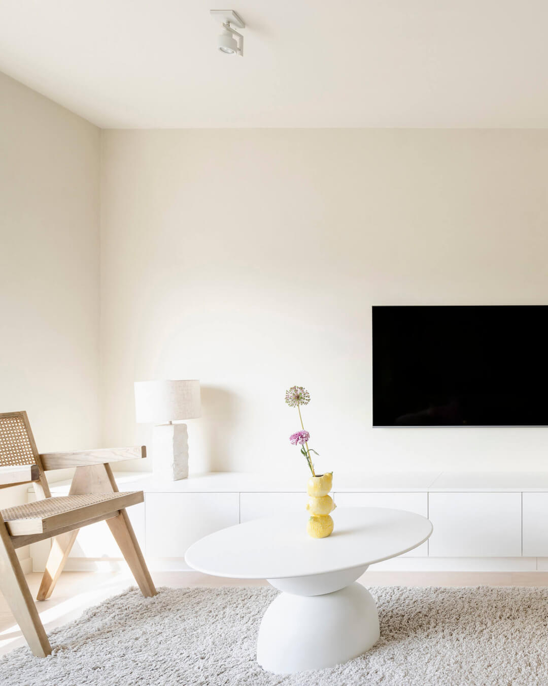 Modern custom white TV cabinet